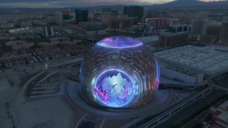 august 2023 - 4k aerial of the sphere in las vegas, nevada, usa