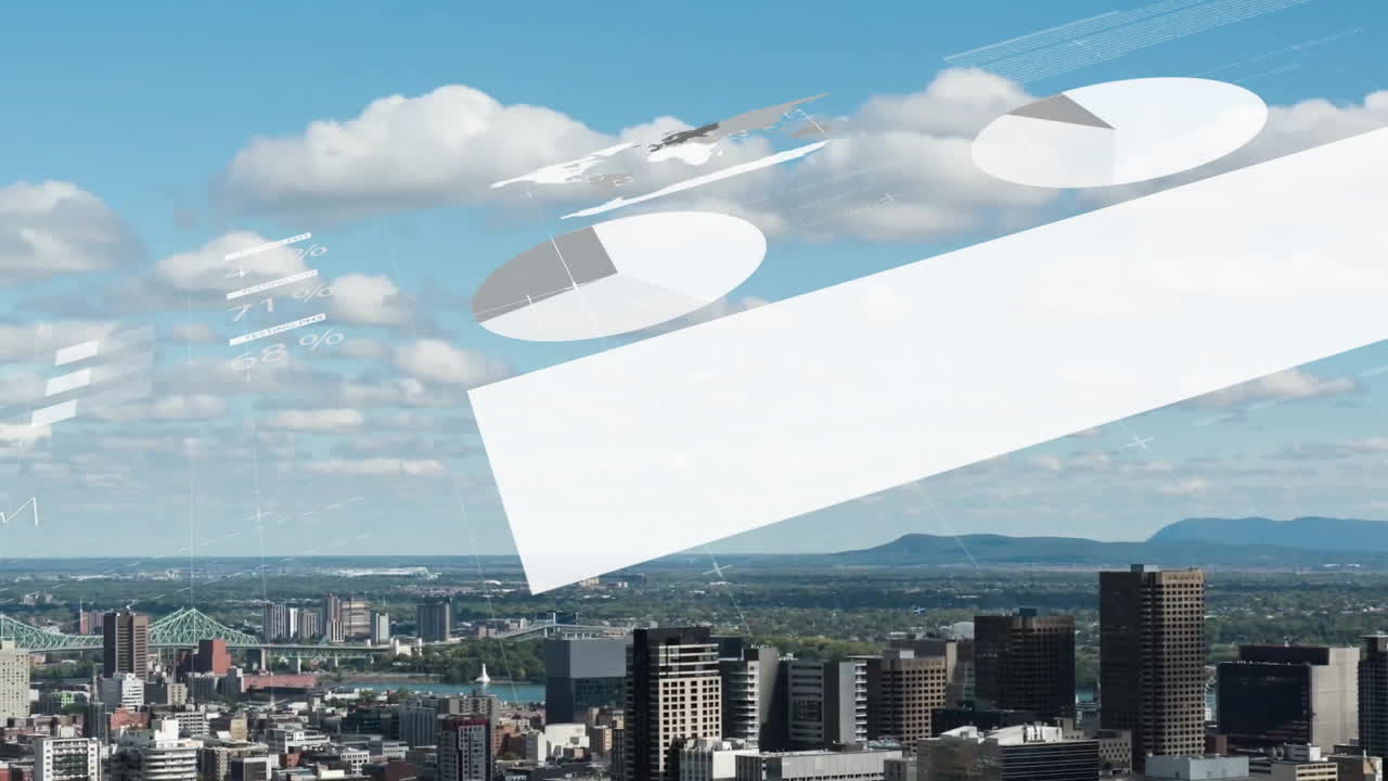 풍경에 대한 금융 데이터 처리의 애니메이션