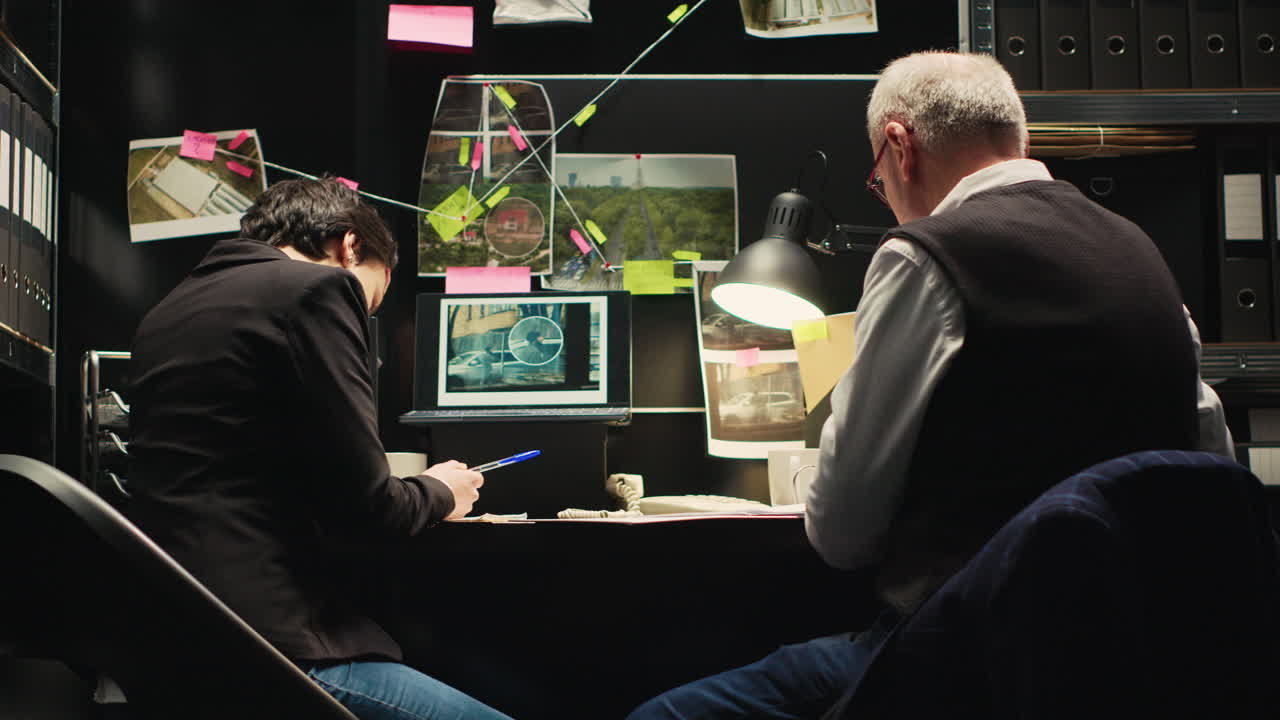 Detectives Investigating a Crime Scene in Office