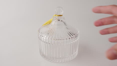 yurt shape glass candy jar for christmas or halloween candy, storage multipurpose for home