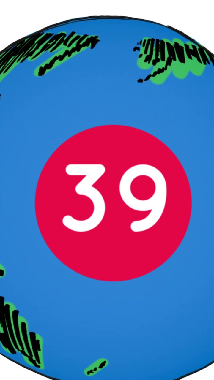 Animation of globe and numbers over white background