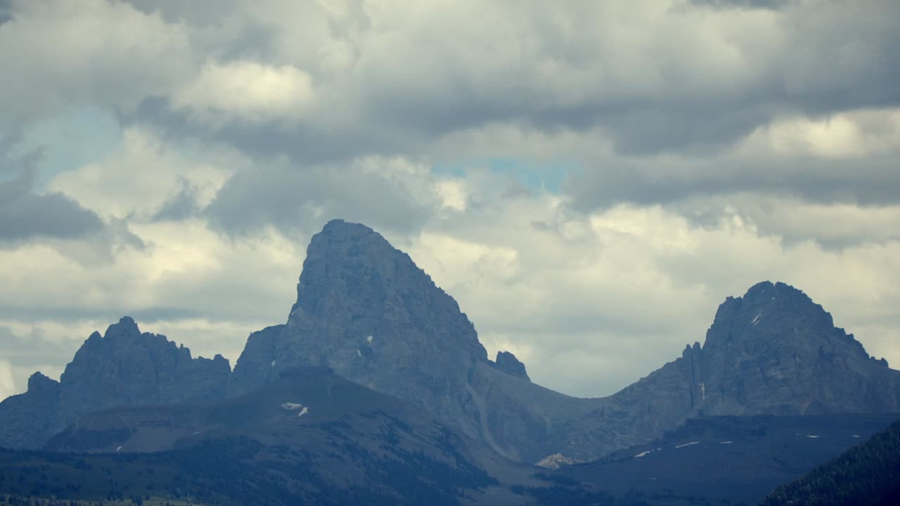 Timelapse of Clouds Rolling Over the Grand Tetons