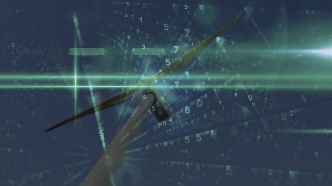 animación del procesamiento de datos sobre la turbina eólica