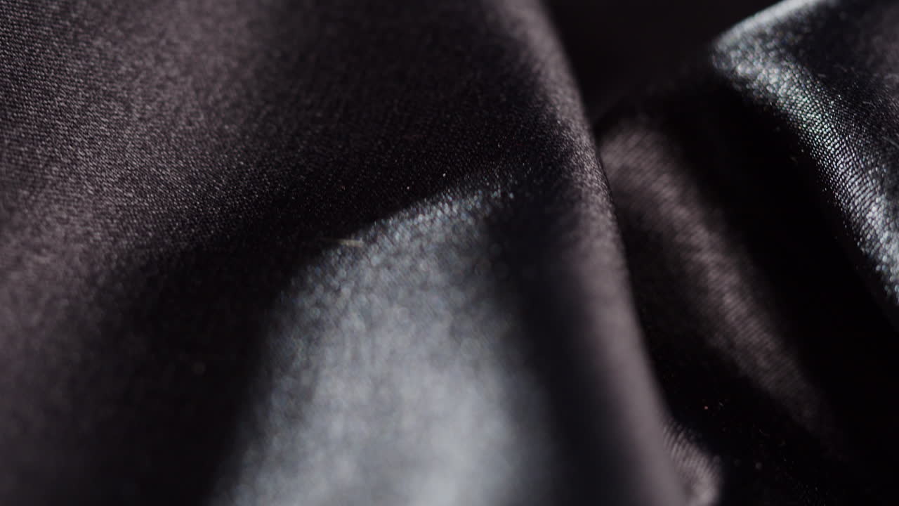 Close-up of Black Satin Fabric