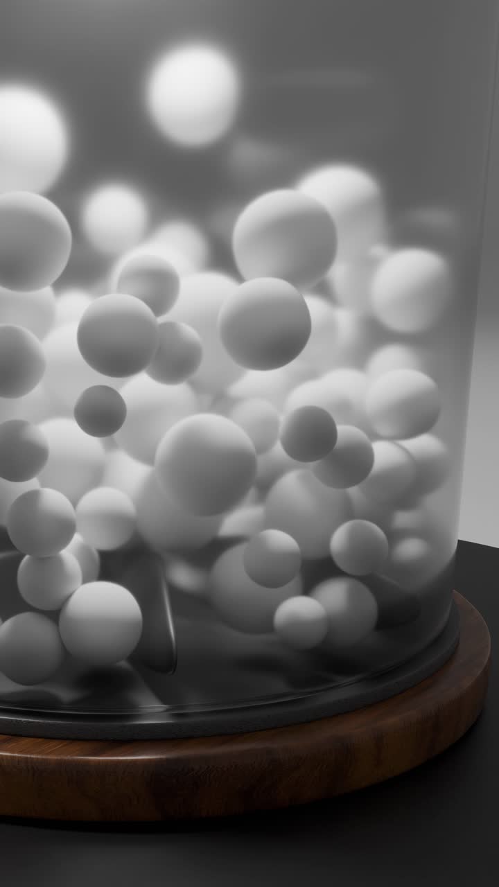 Abstract Glass Lamp with Floating Spheres