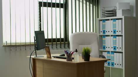 desk office in empty room