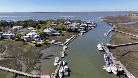 high aerial shem creek near charleston sc, south carolina