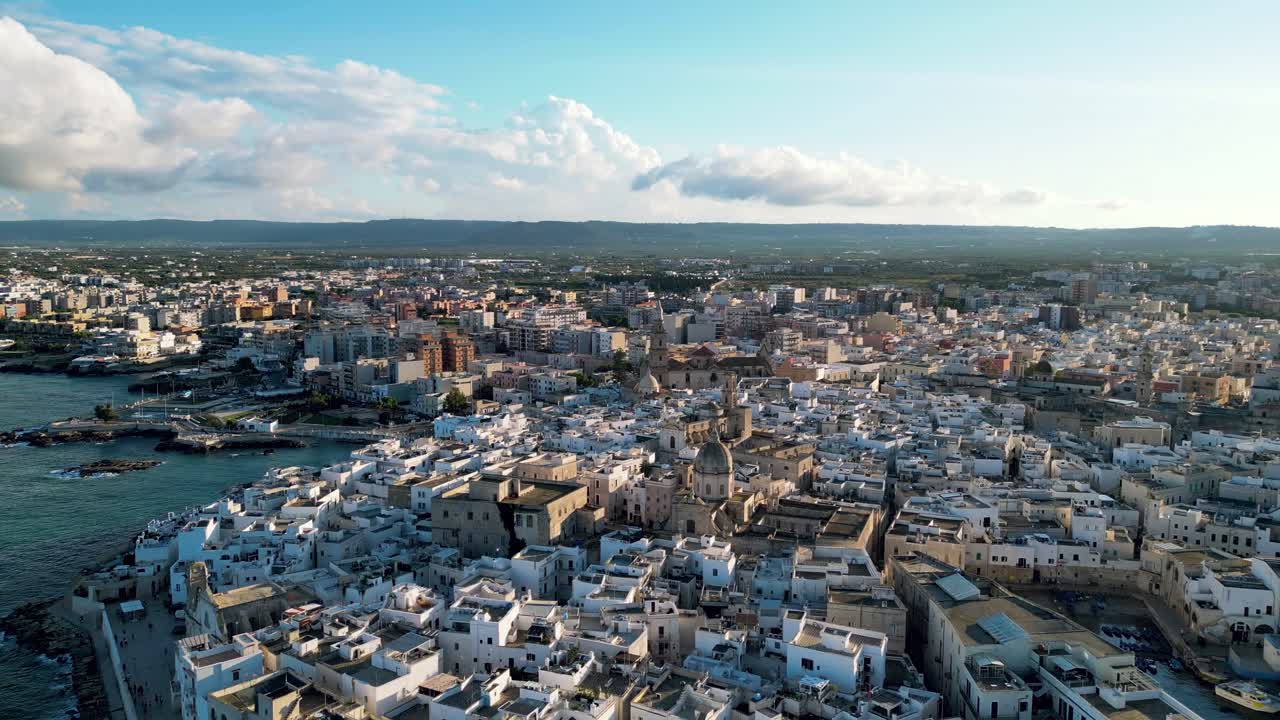 Aerial View of a Coastal Town in Italy