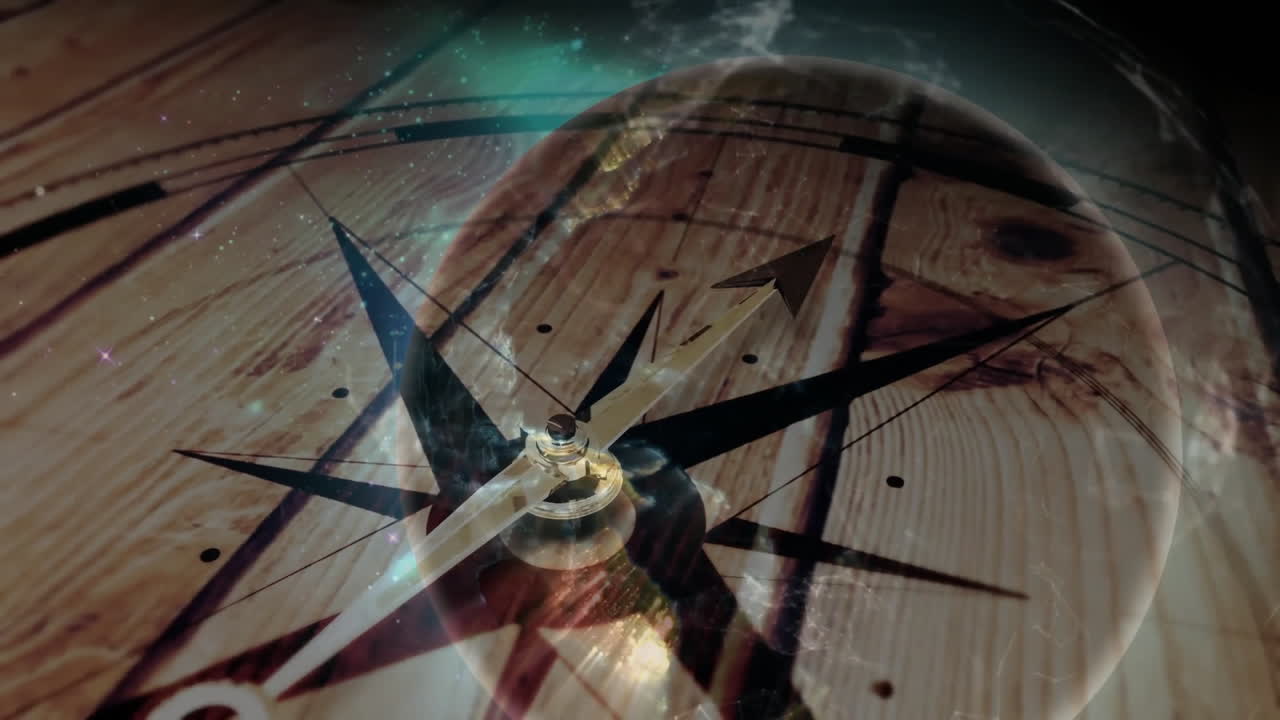 Creating animation with compass and globe for global navigation concept