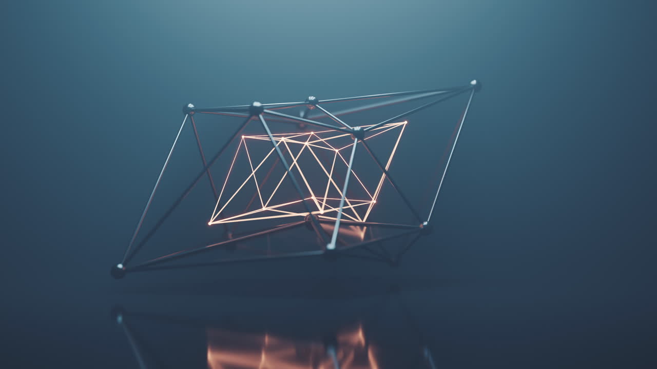 escena de niebla con geometría abstracta, renderización en 3d.