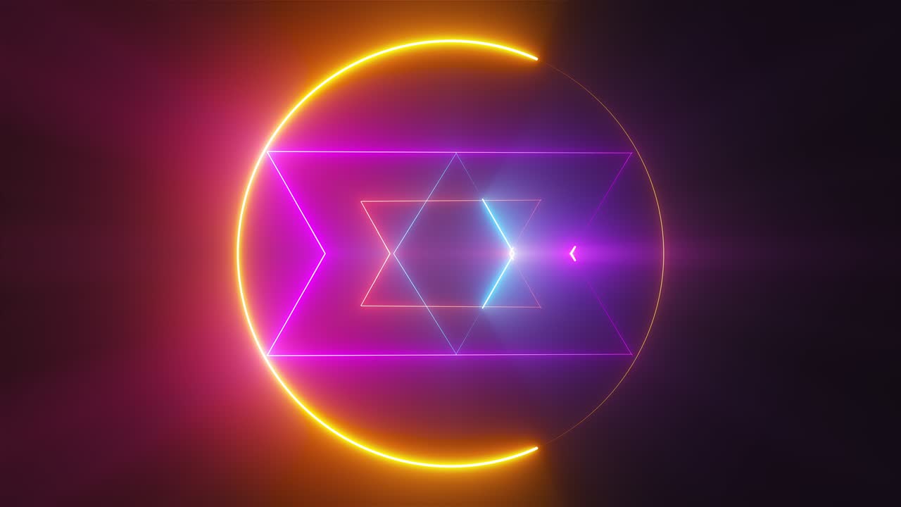 signo mágico de neón