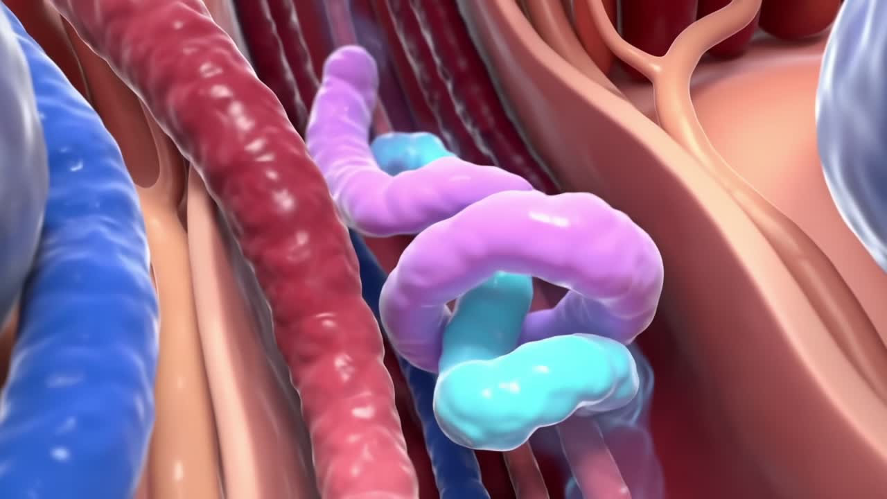 Exploring the Intricate World of Blood Vessels: A Journey Through Capillaries and Arteries in a Colorful and Detailed Animation