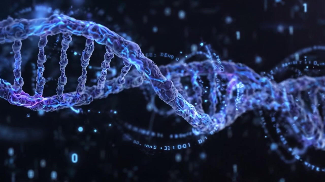 Exploring the Complex Structure of DNA with a Visual Representation Highlighting Genetic Information and Data Transmission in a Futuristic Context