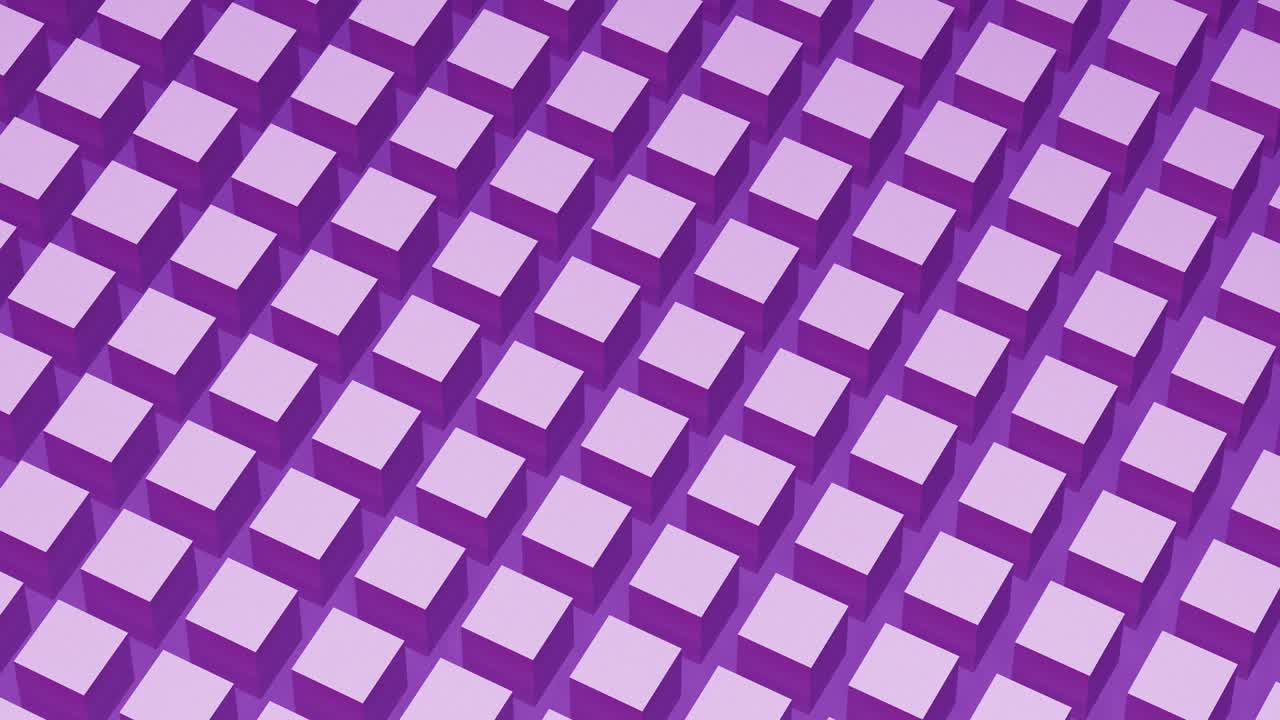 3d render cubos abstractos fondo de bucle. cubos púrpura o bloques animación de patrón abstracto. resolución de 4k.