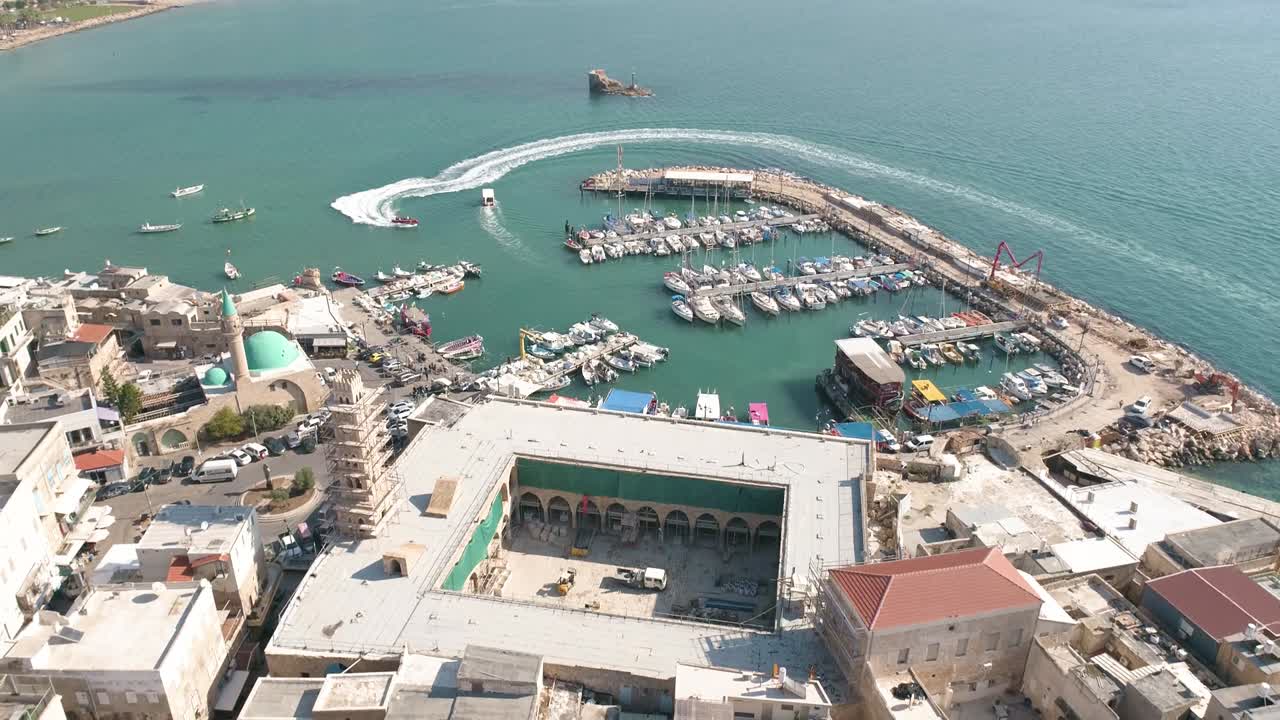 이스라엘 아크레의 오래된 도시 아크레 (acre) 의 위상입니다.