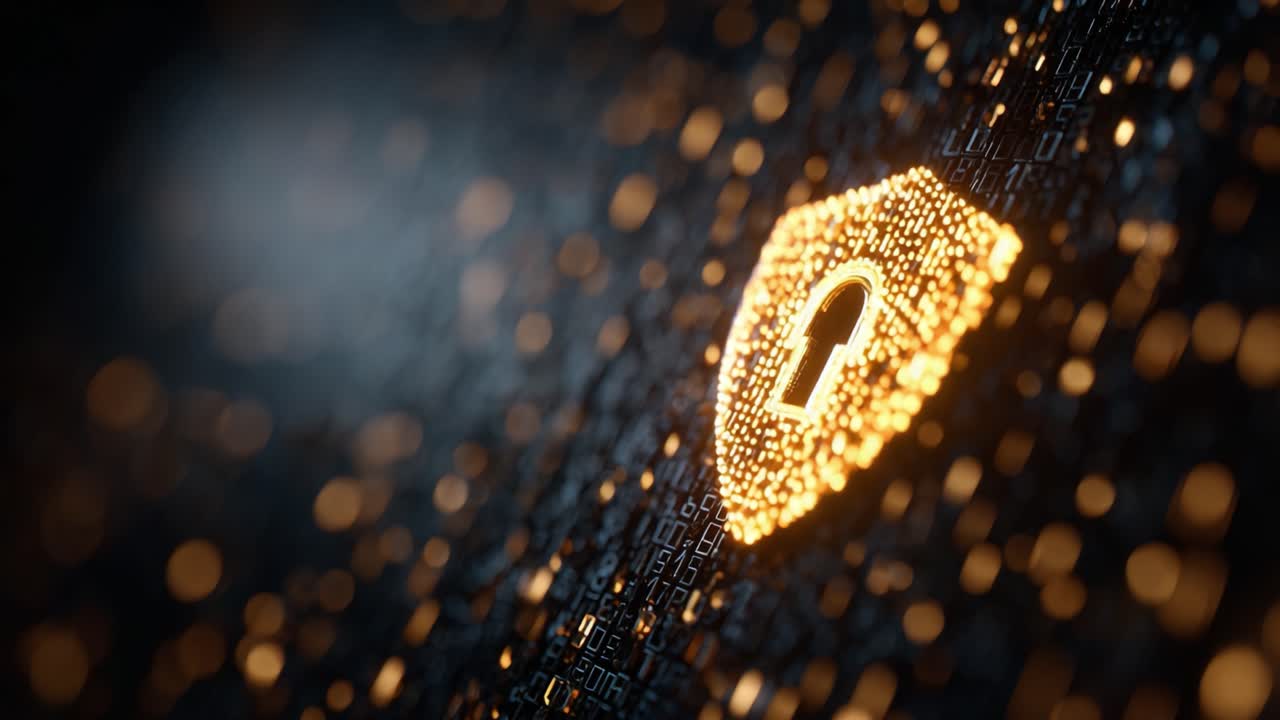 A Digital Security Shield Featuring a Keyhole in a Data-Driven World, Symbolizing Strength, Protection, and Innovation in Cybersecurity and Information Assurance