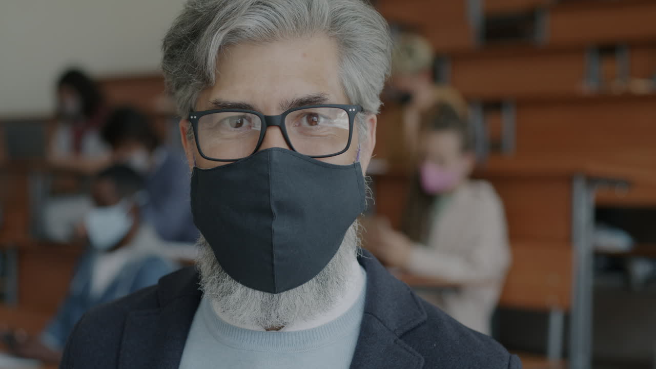 Professor in a Classroom During a Lecture