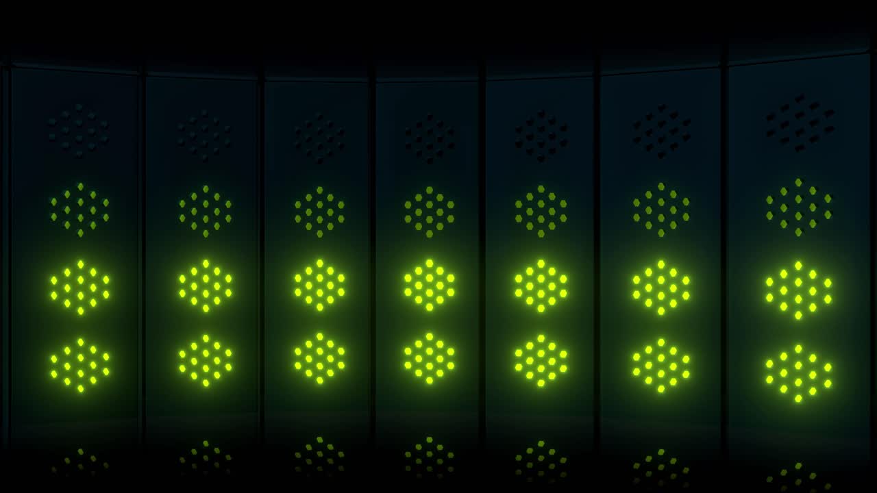 Futuristic Server Room with Illuminated Panels