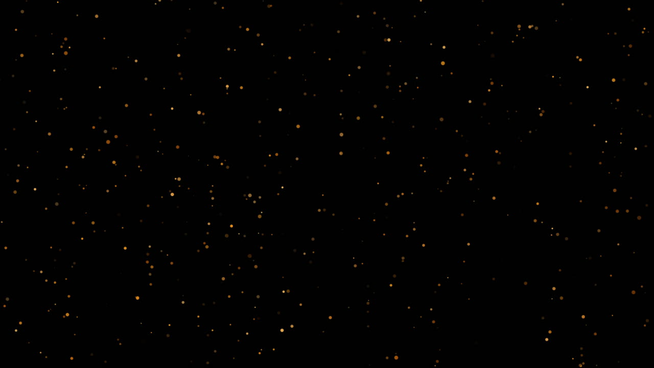 animazione di scintillanti particelle d'oro su sfondo nero