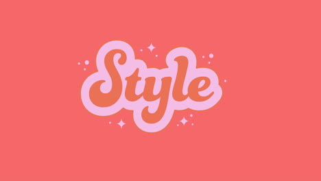 animación de estilo texto moda y accesorios de belleza sobre fondo rojo