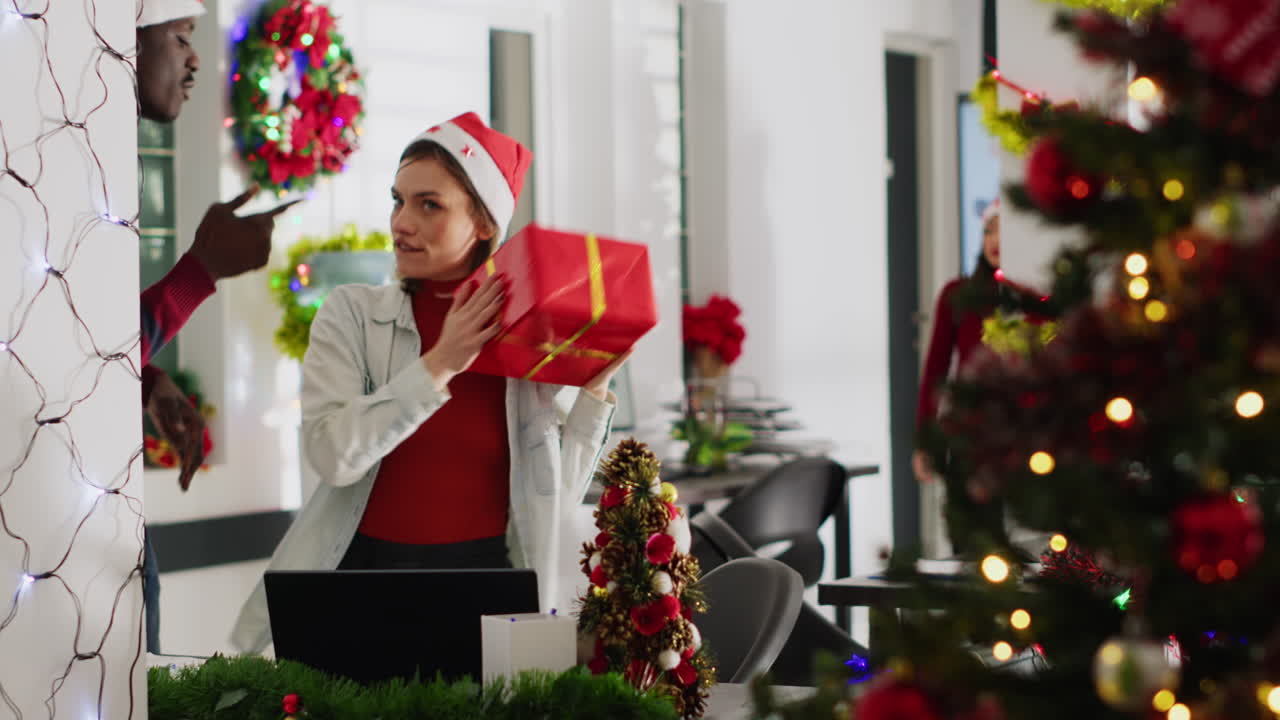 Office Christmas Party Celebration with Coworkers