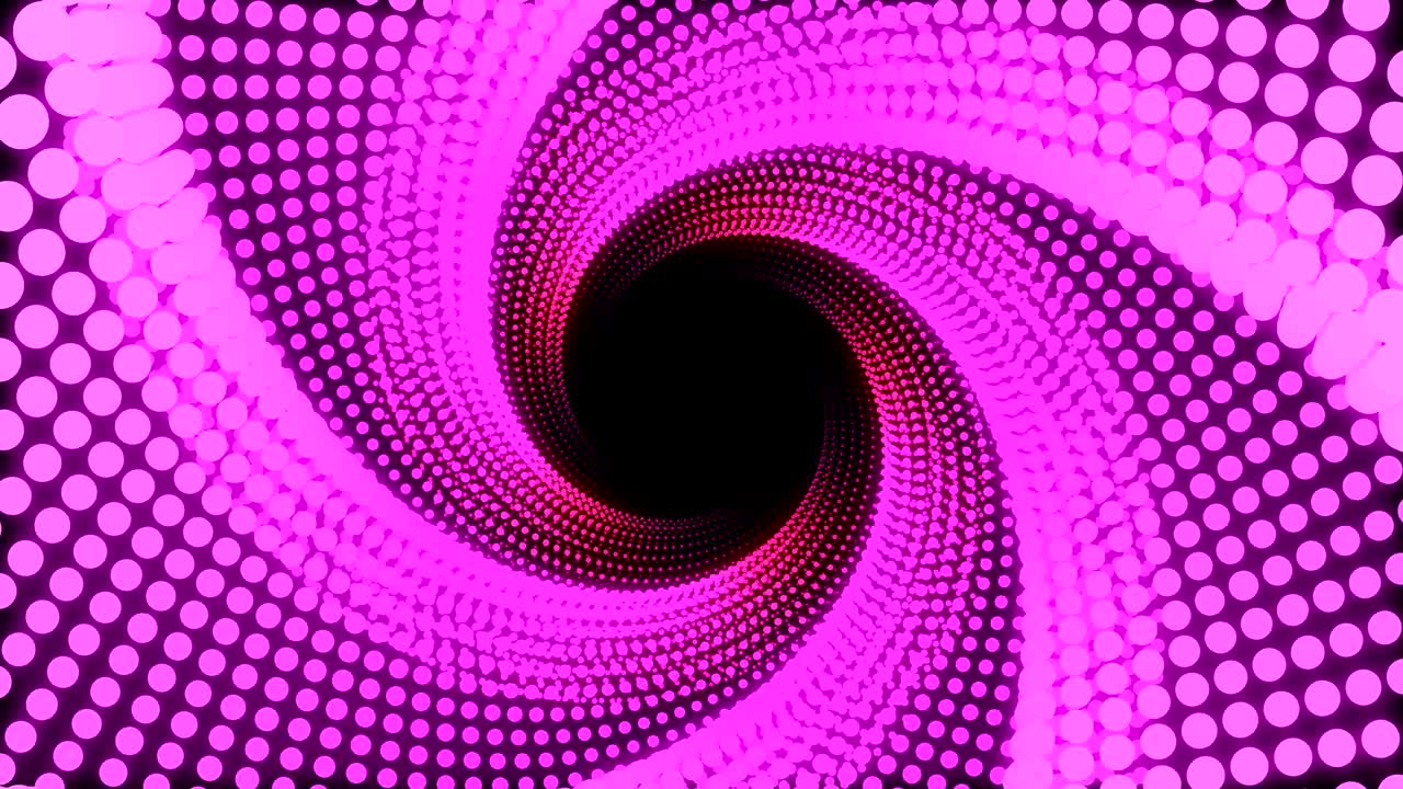 illustrazione 3d, grandi punti rosa allineati in linee è stato messo insieme fino a quando non era un tubo stella ed è torsione.