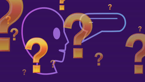 animación de íconos ai y procesamiento de datos sobre fondo púrpura