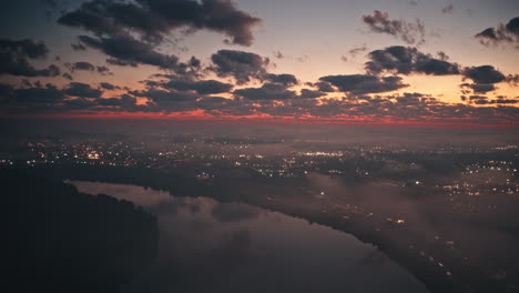 highway 24 at moccasin bend aerial hyperlapse of sunrise