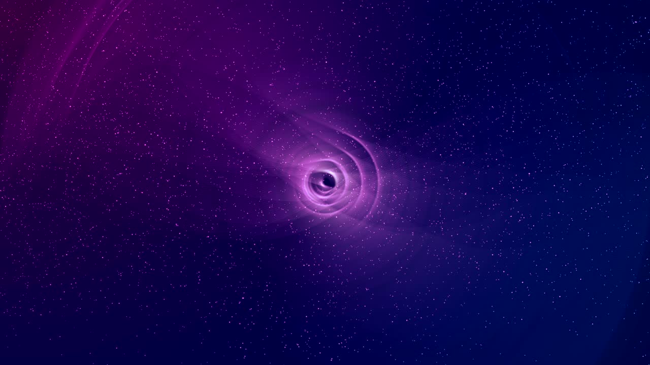 Spiralformet magisk abstrakt lilla og flydende partikelbaggrund. Sømløs loop