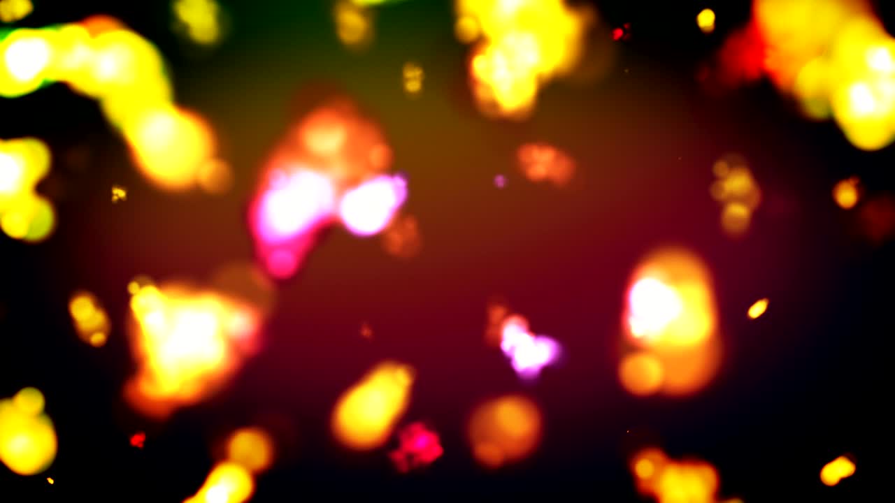 4k multicolor, desfocalizado brillante brillantes haces de luz abstracta como bokeh 4k video bucle capaz de fondo - amarillo, naranja, púrpura