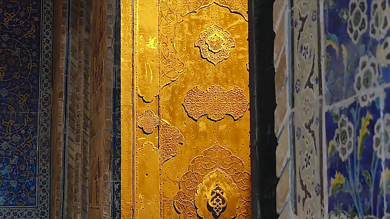 Ornate Golden Door in Historic Mosque