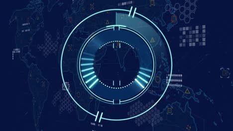 animación del escaneo del alcance con procesamiento de datos