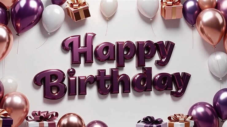 Sfondo di compleanno con palloncini e regali