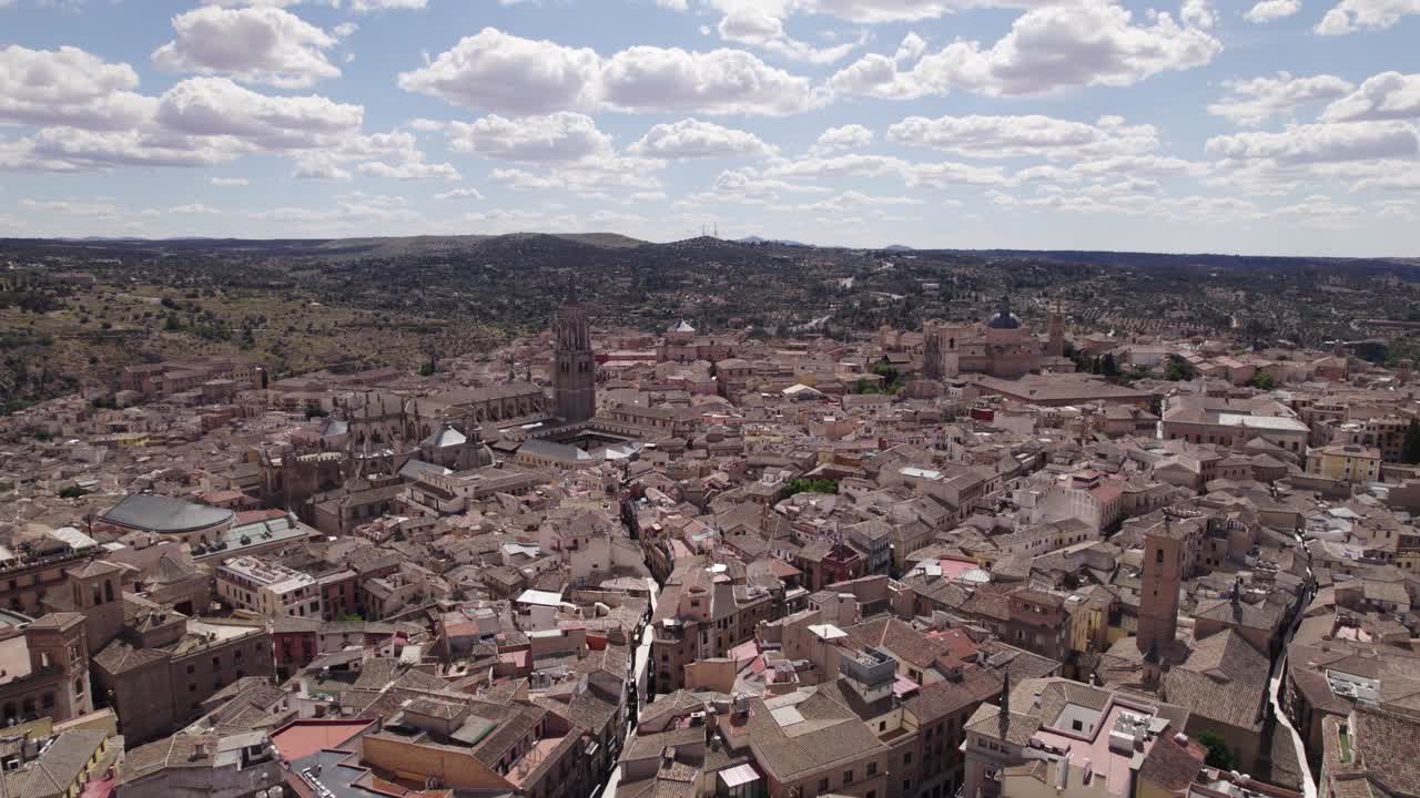 Toledo's medieval skyline and Tagus River, Castilla-La Mancha, Spain