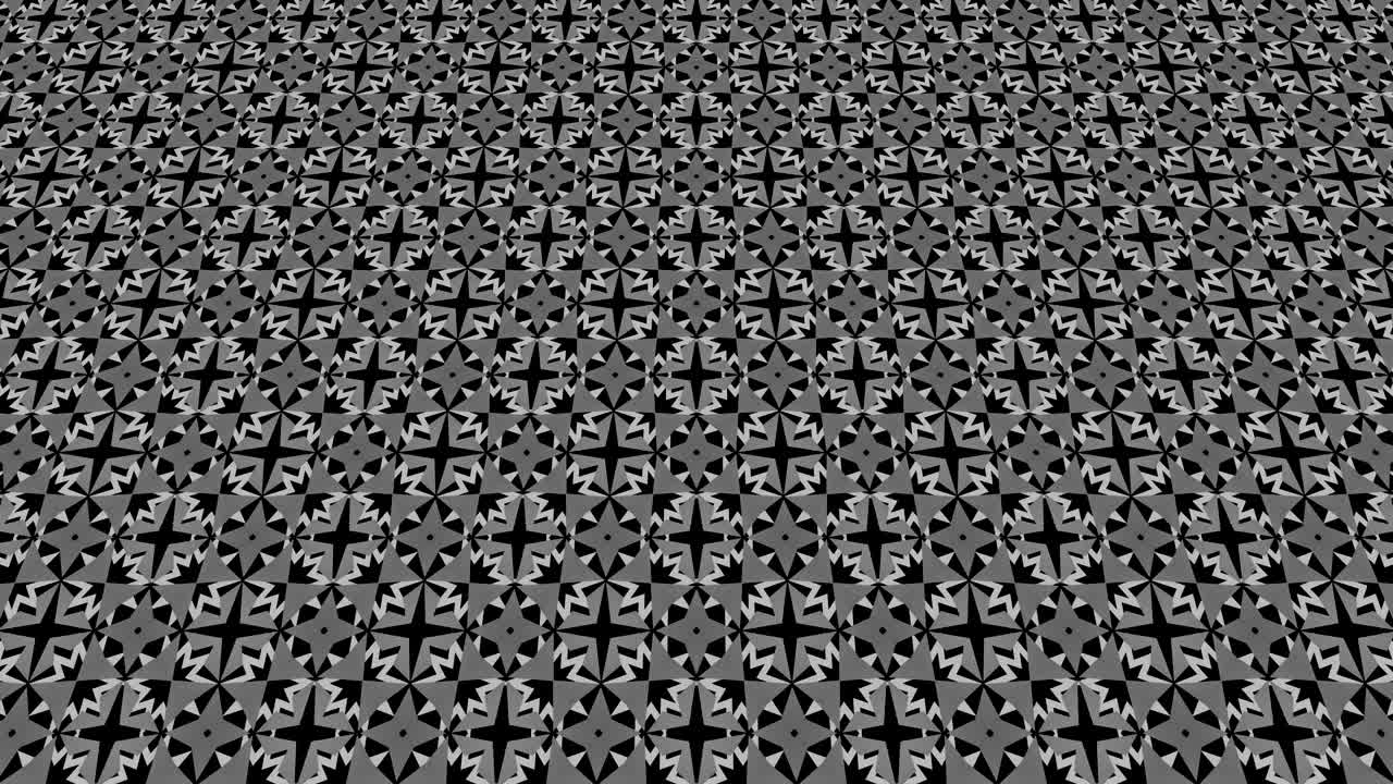 Graphic video pattern with geometric figures that tilts up and moves.