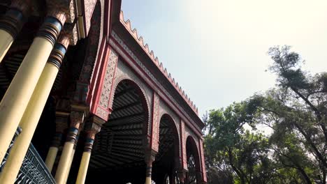 detail shot of a fragment of the side façade of the moorish kiosk, an emblem of the classic santa maría la ribera neighborhood in mexico city