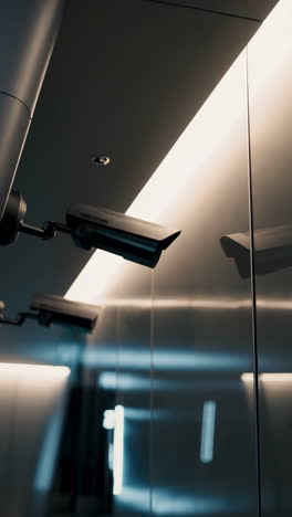 security camera in modern building interior