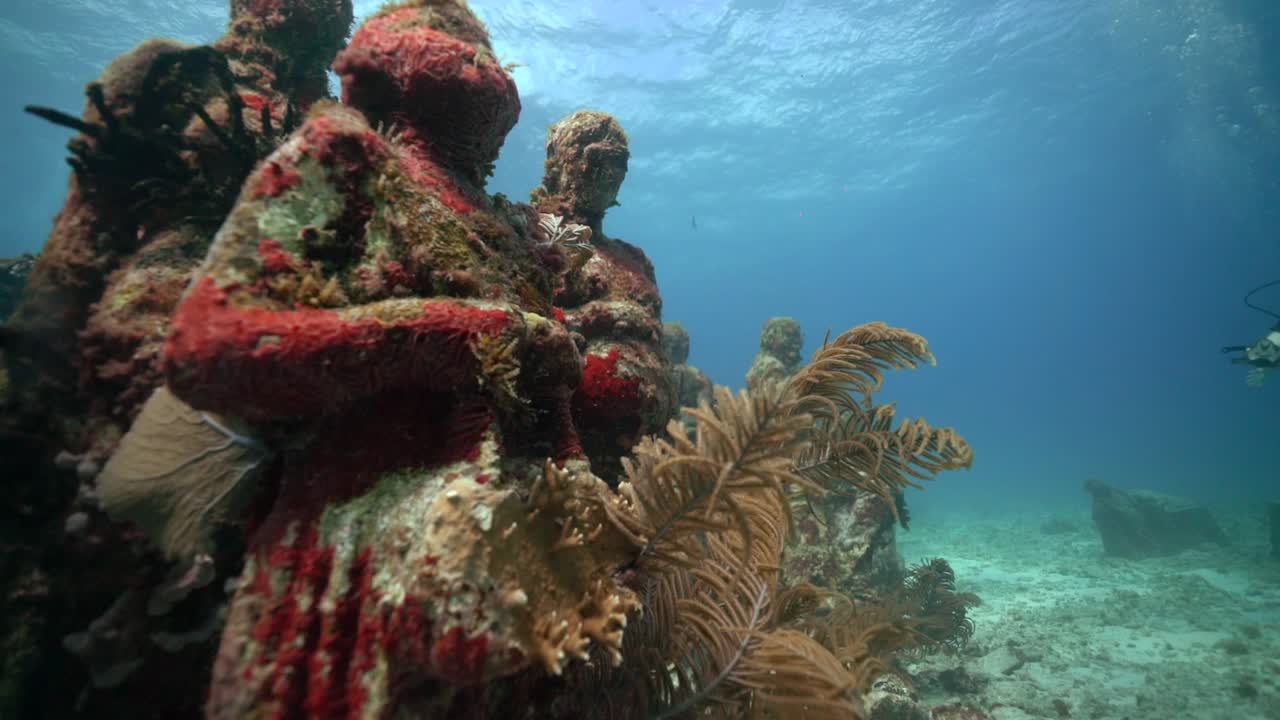 Underwater Sculpture Installation: A Diver's Encounter