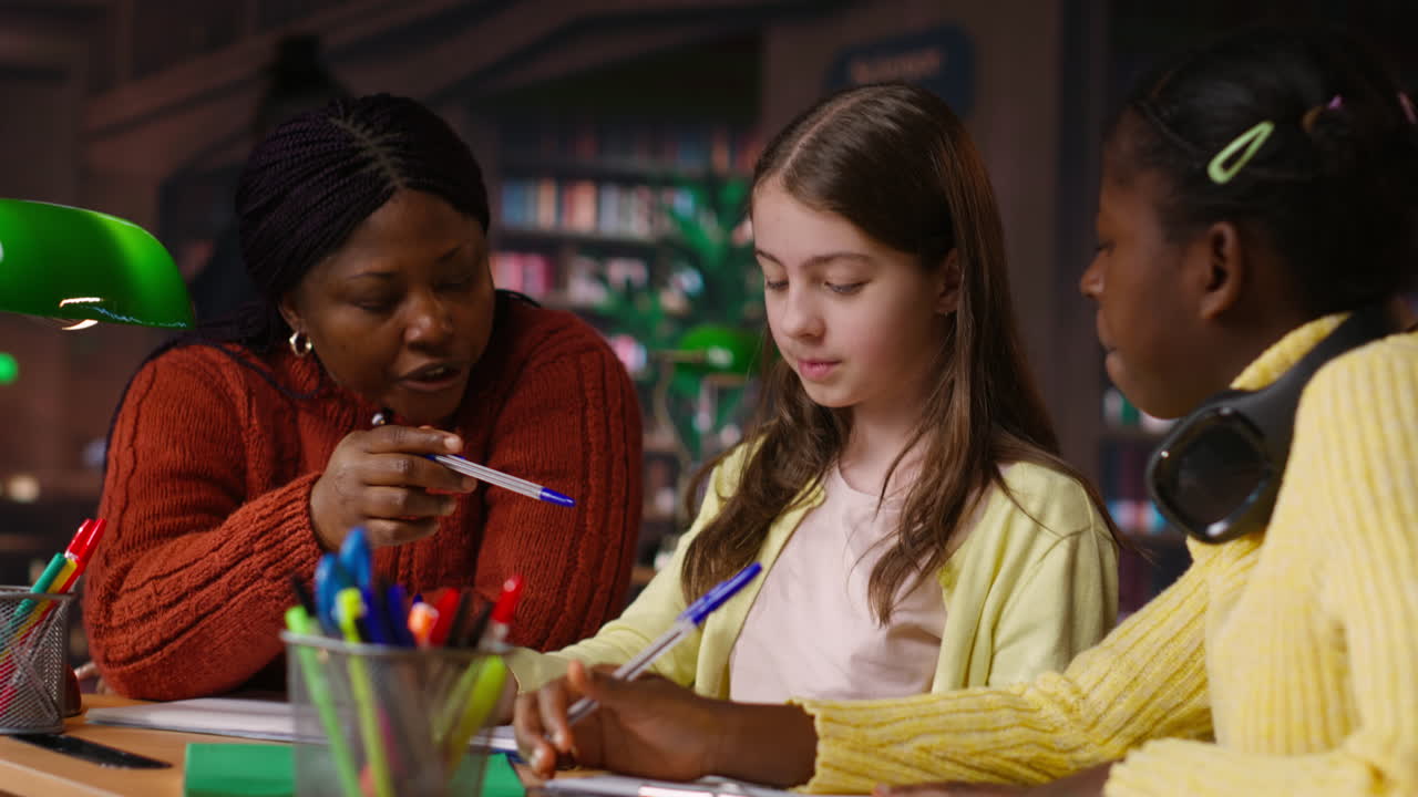 Students in a Library
