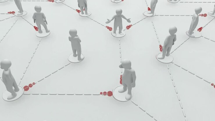Animation representing a group of 3d men