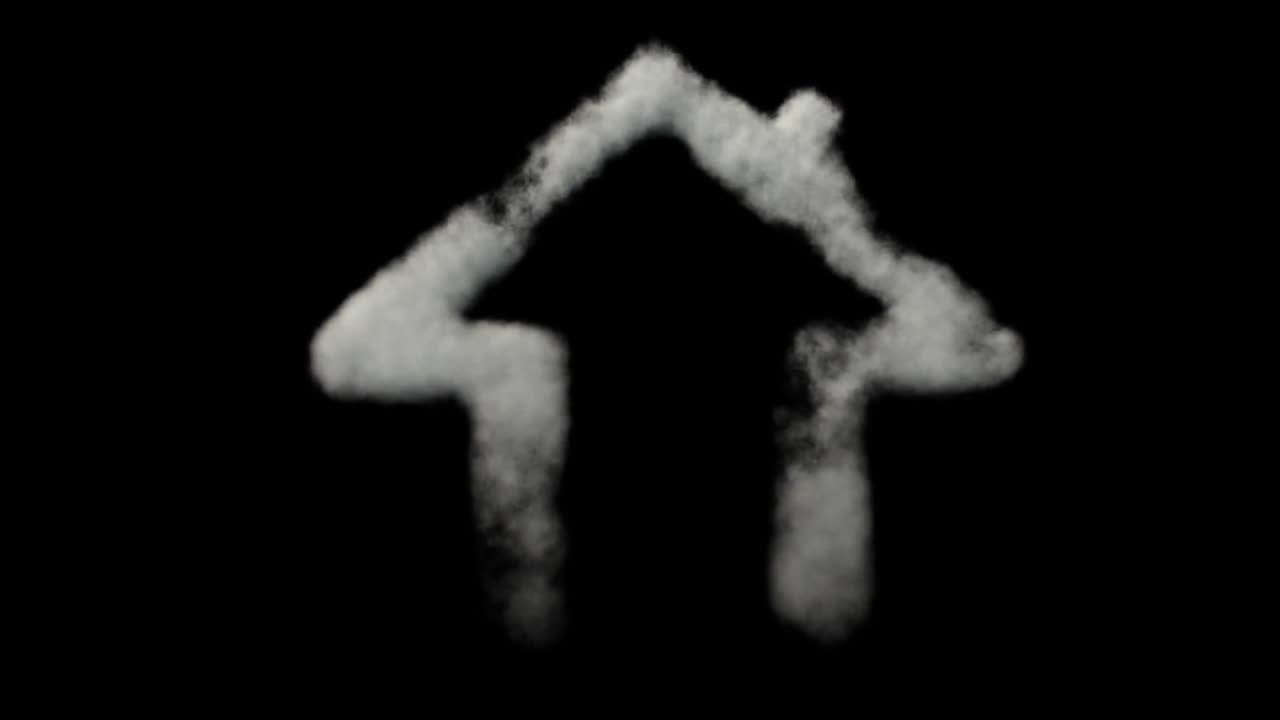 검은 바탕에 있는 꿈의 집