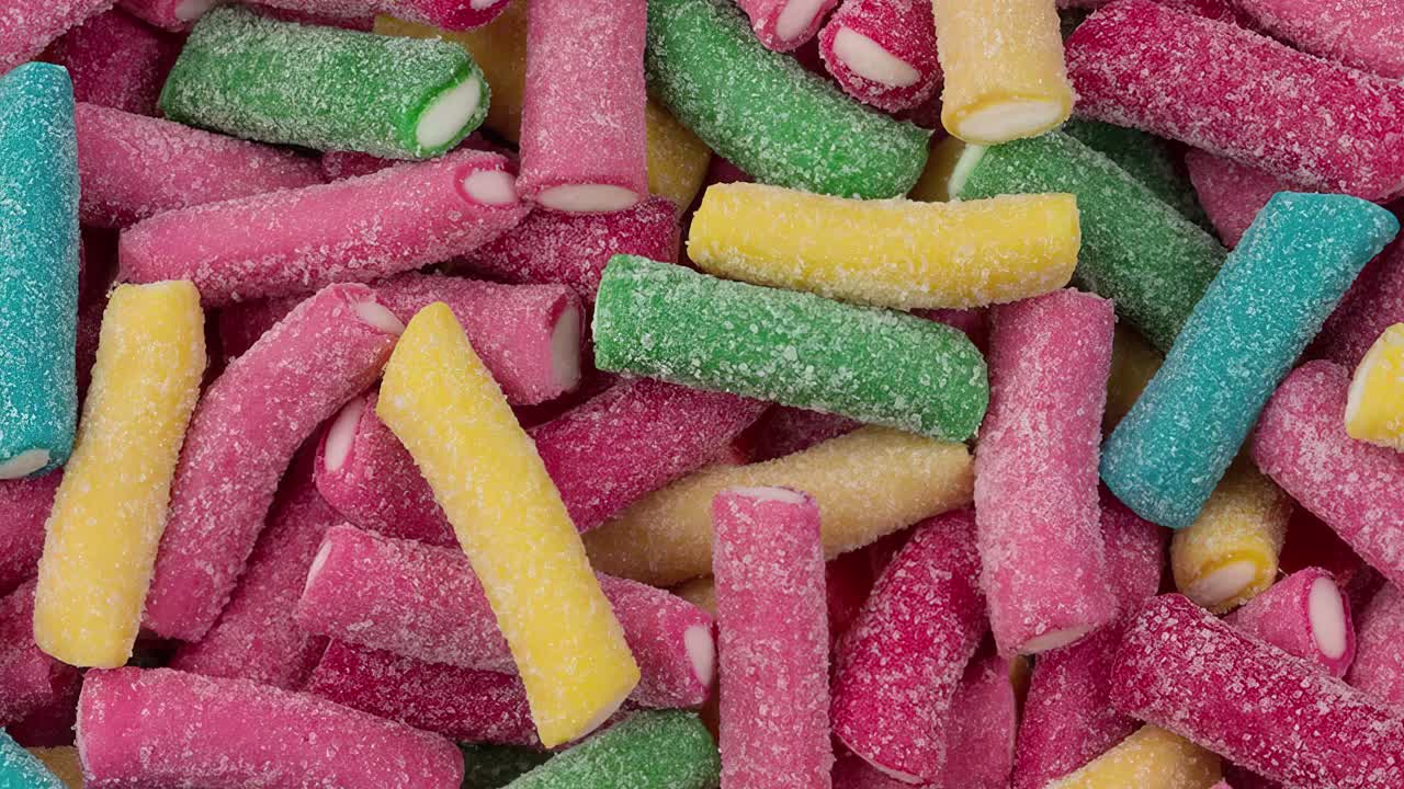 Large candy pile. Close up