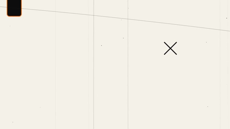 Abstract Minimalist Animation with Geometric Symbols and Film Grain Texture