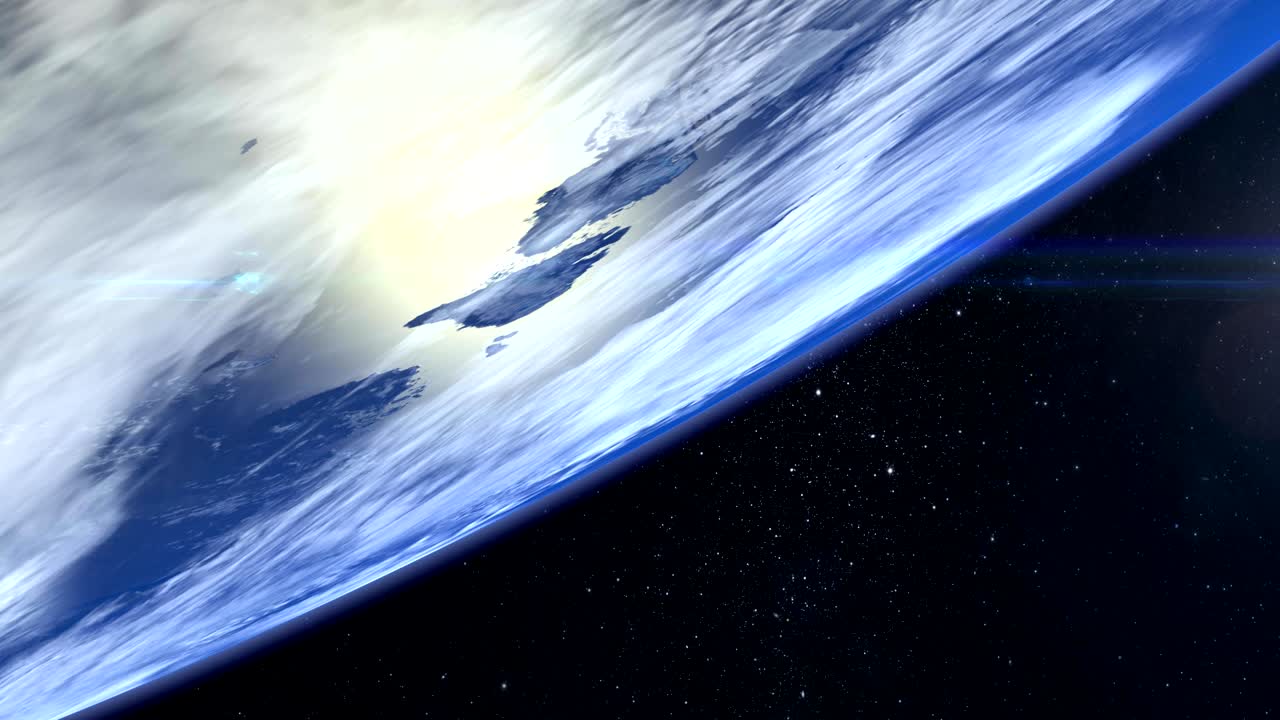 Earth. Flight over the Earth. 4K. The camera flies to the right.