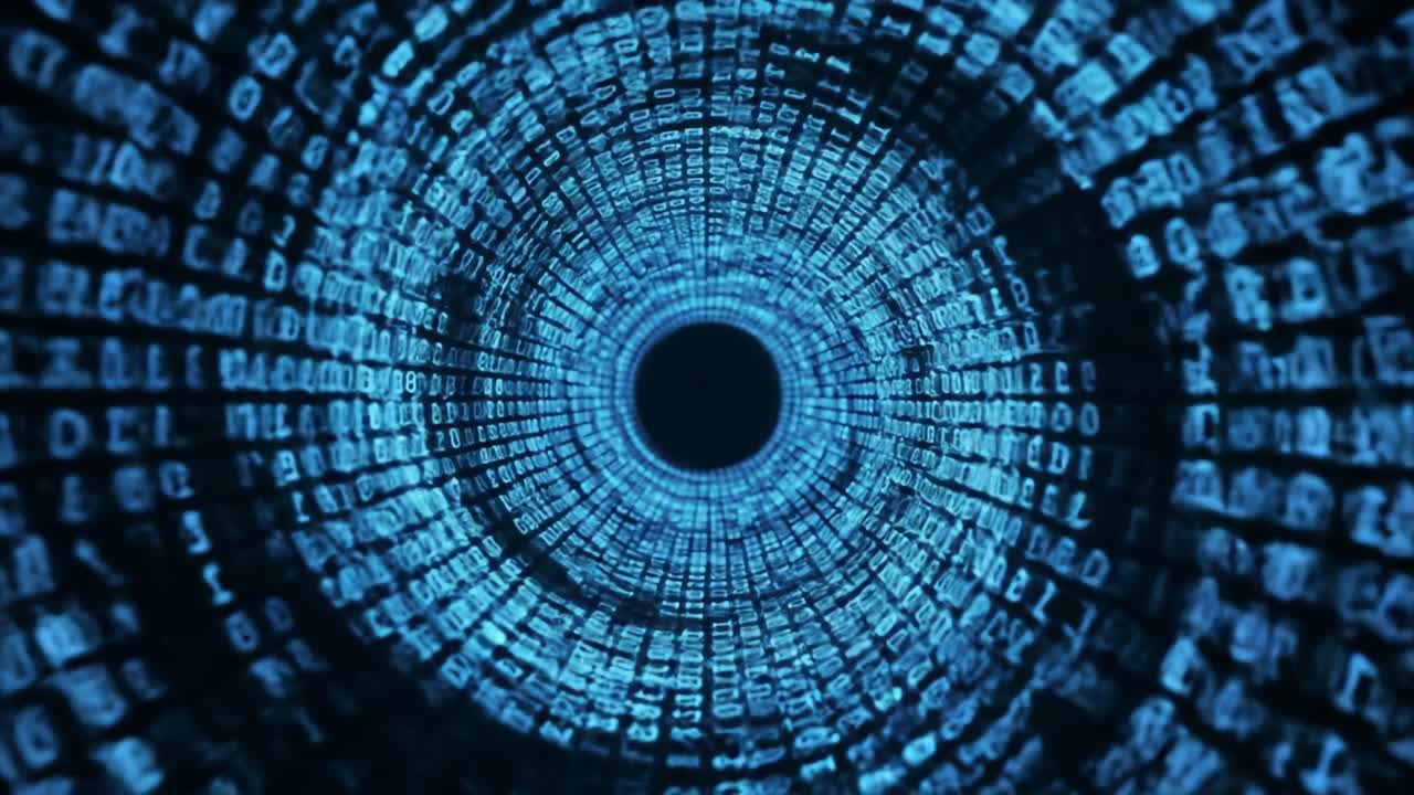 A Visual Journey Through Digital Data: Exploring the Captivating Depths of Binary Code Represented in a Dynamic Circular Format