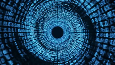 a visual journey through digital data: exploring the captivating depths of binary code represented in a dynamic circular format