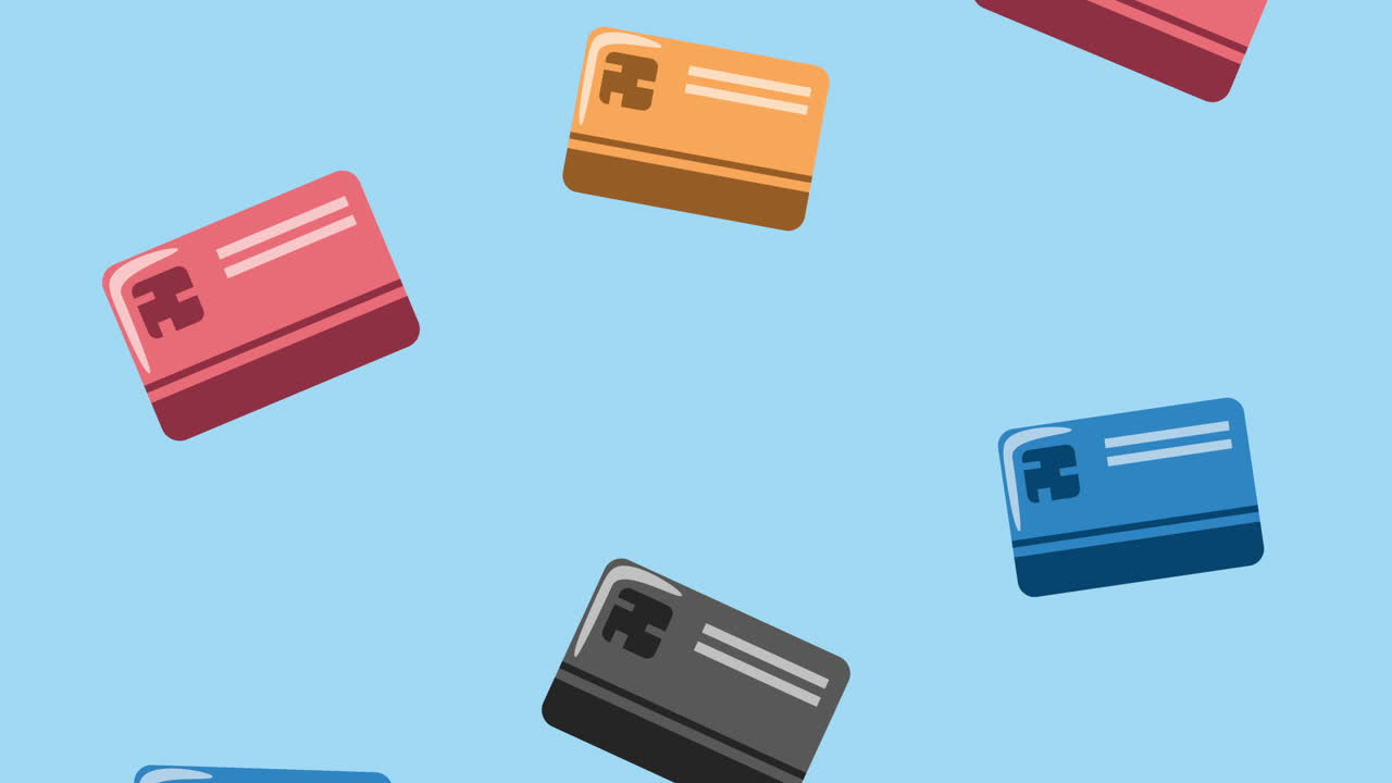 credit cards money pattern animation