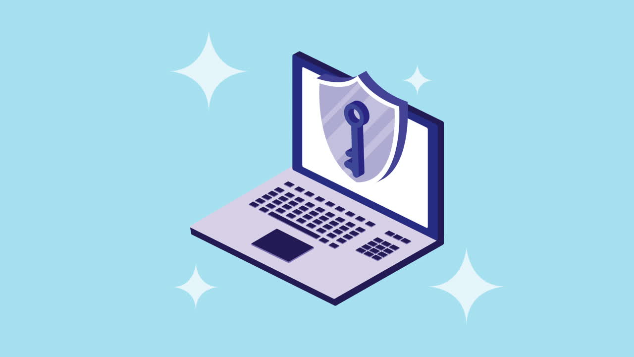 portátil con escudo de seguridad y llave