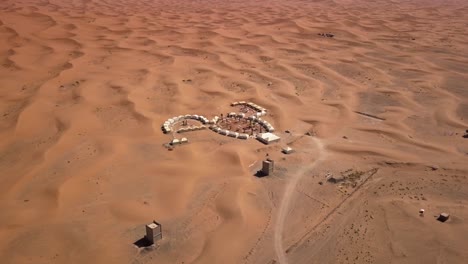 aerial: luxury campsite sahara desert