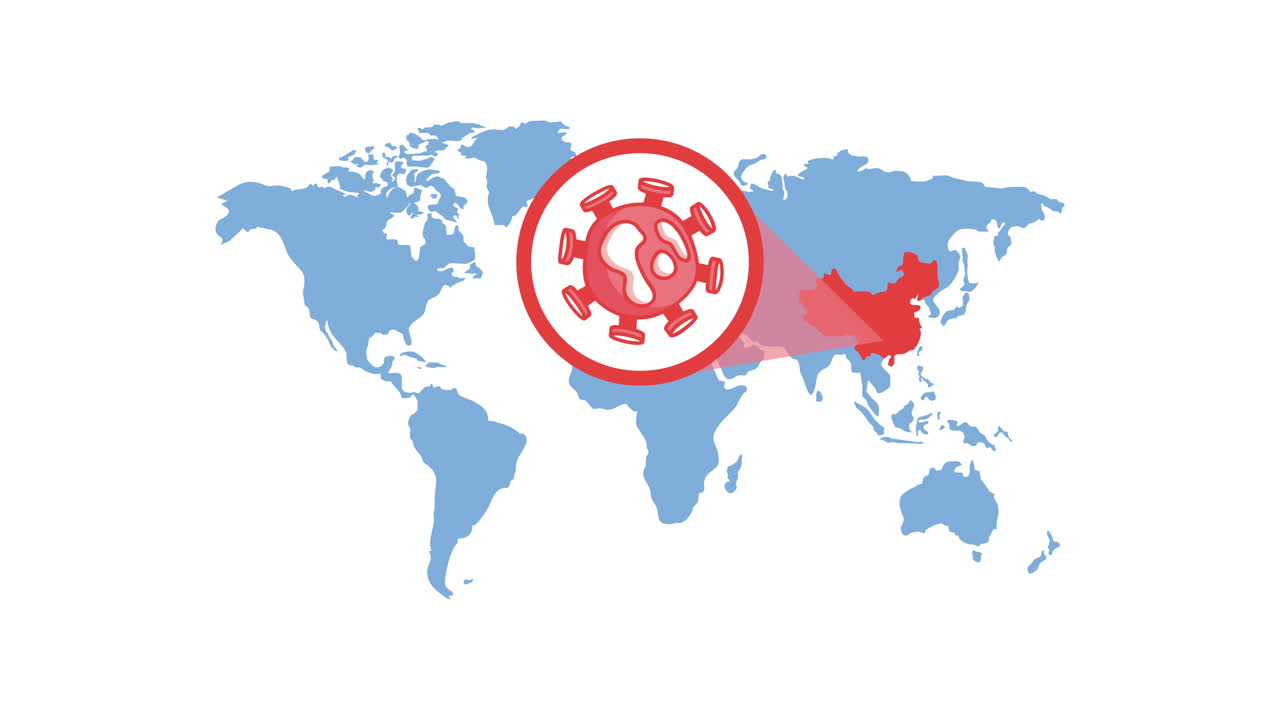 세계 지도에서 코로나 바이러스 발병